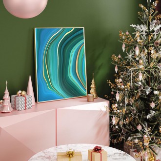 Abstraktní tyrkysově zelené pozadí 3D Zlatý Plakát