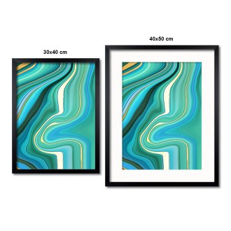 Abstraktní tyrkysově zelené pozadí 3 3D Zlatý Plakát