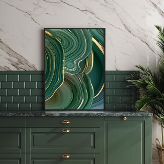 Tekutý mramor 2 3D Zlatý Plakát