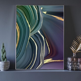 Tekutý mramor 3 3D Zlatý Plakát