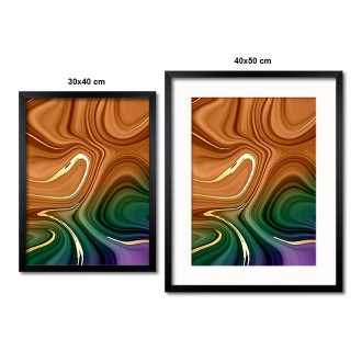 Živý abstraktní mramorový achát 2 3D Zlatý Plakát