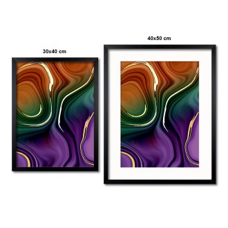 Živý abstraktní mramorový achát 3 3D Zlatý Plakát