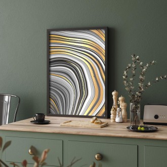 Abstraktní achátový kámen 2 3D Zlatý Plakát