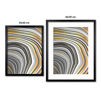 Abstraktní achátový kámen 2 3D Zlatý Plakát