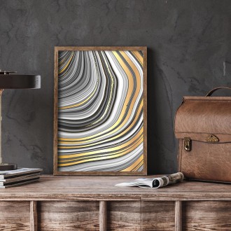 Abstraktní achátový kámen 4 3D Zlatý Plakát