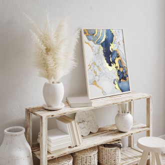 Malba odstíny modrého inkoustu 3D Zlatý Plakát