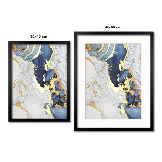 Malba odstíny modrého inkoustu 3D Zlatý Plakát