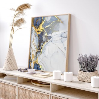 Malba odstíny modrého inkoustu 2 3D Zlatý Plakát