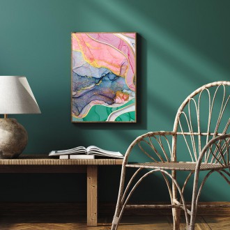 Akvarel ve stylu oceánu 3D Zlatý Plakát