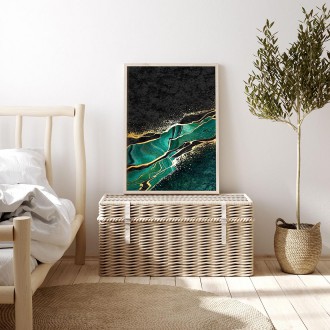Zelený mramor 3D Zlatý Plakát