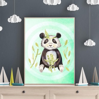 Watercolor panda dětský Plakát