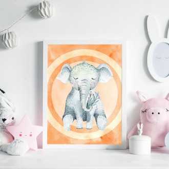 Watercolor slon dětský Plakát