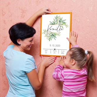 Personalizovatelný plakát Narození miminka - 40