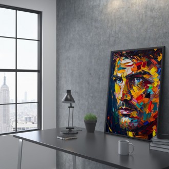 Moderní umění - barevná tvář muže