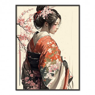 Japonská dívka v kimonu