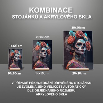 Akrylové sklo Día de Muertos žena 3