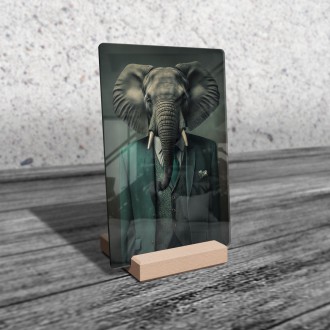 Akrylové sklo Slon v obleku