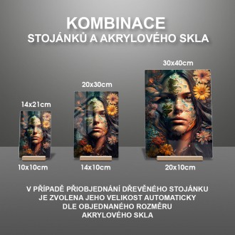 Akrylové sklo Žena v květinách