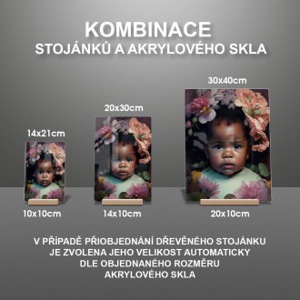 Akrylové sklo Dítě v květinách