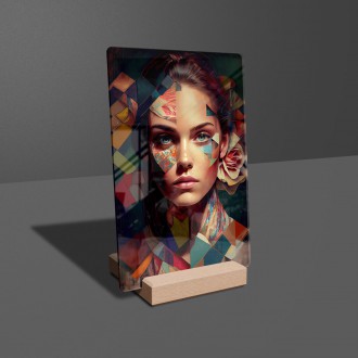 Akrylové sklo Tvář ženy v mozaice 1