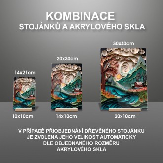 Akrylové sklo Papírová krajina - dům pod horou