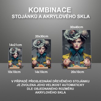 Akrylové sklo Móda - květinový klobouk 2