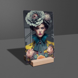 Akrylové sklo Móda - květinový klobouk 2