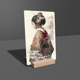 Akrylové sklo Japonská dívka v kimonu 1