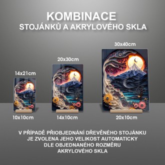 Akrylové sklo Papírová krajina - hora
