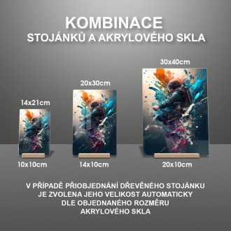 Akrylové sklo Muž v helmě ve víru barev