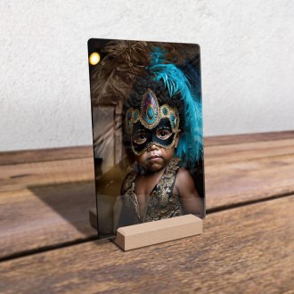 Akrylové sklo Chlapeček s karnevalovou maskou
