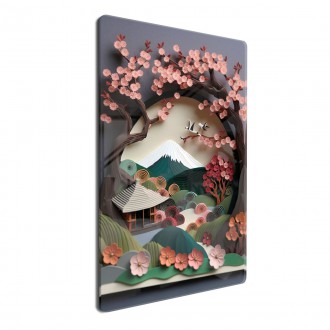 Akrylové sklo Papírová krajina - sakury