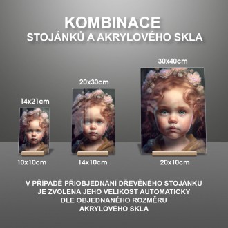 Akrylové sklo Holčička s květinami ve vlasech
