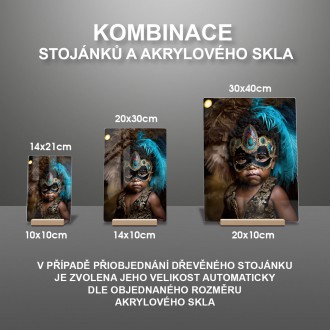 Akrylové sklo Chlapeček s karnevalovou maskou