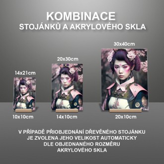 Akrylové sklo Japonská gejša se sakurou