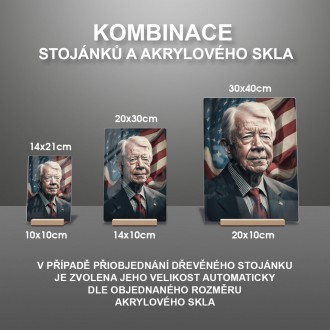 Akrylové sklo Prezident USA Jimmy Carter