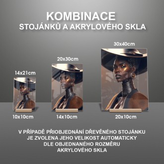 Akrylové sklo Modelka v klobouku 2