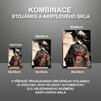Akrylové sklo Japonská dívka v kimonu 2