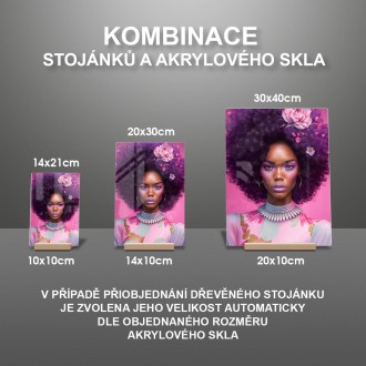 Akrylové sklo Afro s květinami