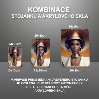 Akrylové sklo Modelka v klobouku