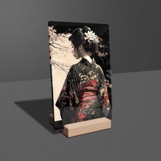 Akrylové sklo Japonská dívka v kimonu 2