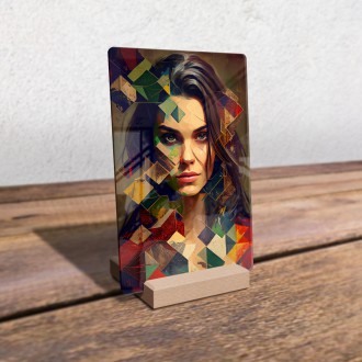 Akrylové sklo Tvář ženy v mozaice