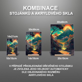 Akrylové sklo Východ slunce nad sopkou