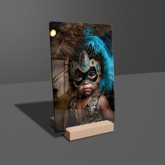 Akrylové sklo Chlapeček s karnevalovou maskou