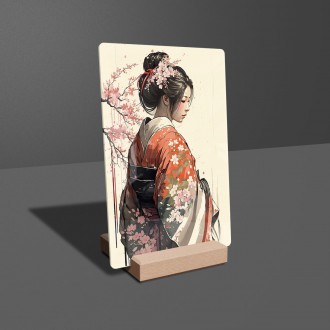 Akrylové sklo Japonská dívka v kimonu