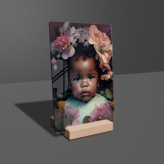 Akrylové sklo Dítě v květinách