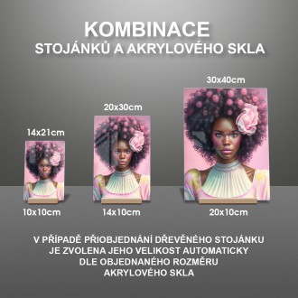 Akrylové sklo Růžové afro