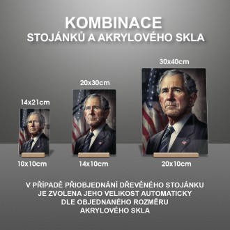 Akrylové sklo Prezident USA George W. Bush