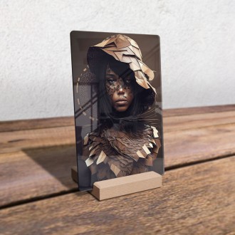 Akrylové sklo Žena ze dřeva