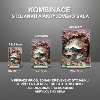 Akrylové sklo Papírová krajina - sakury